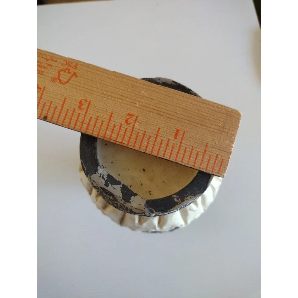 Small White w/Brown Flowers Candle Lamp On Candle‎ Holder Base Antique Look 9